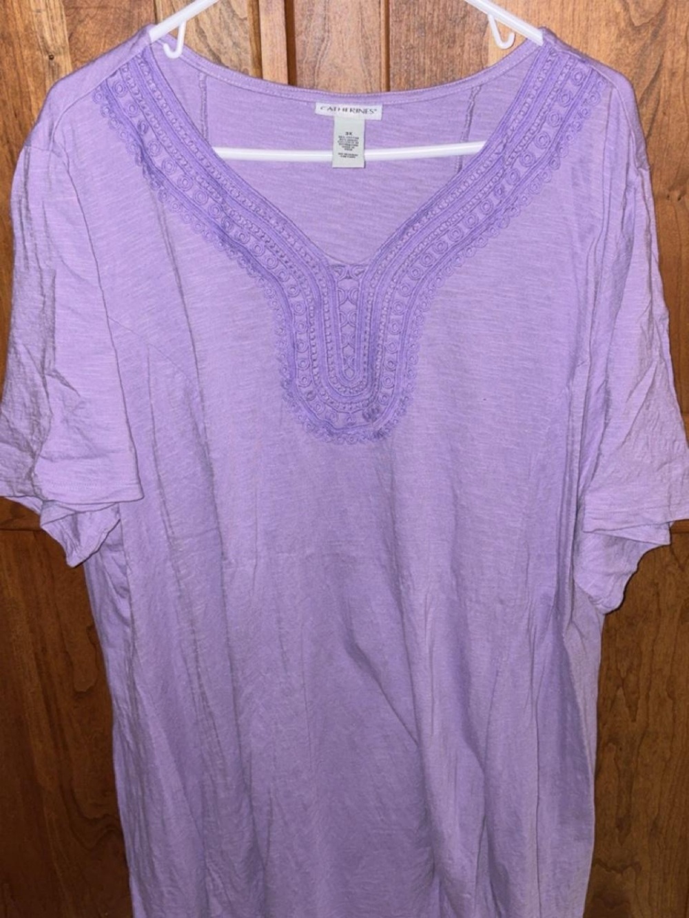 Catherines Lavender Embroidered V-Neck Tunic